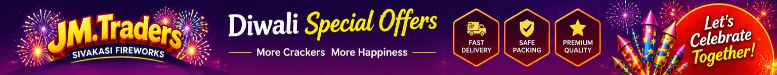 JM Traders — Diwali special offers. More crackers, more happiness.